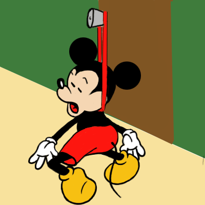 Auto Erotic Asphixiation i.e. how Mickey Mouse dies